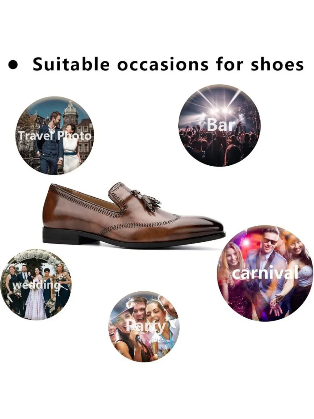 Men's Brown Classic Luxury Stylish Fashion Rubber Slip On Loafers Dress Shoes
